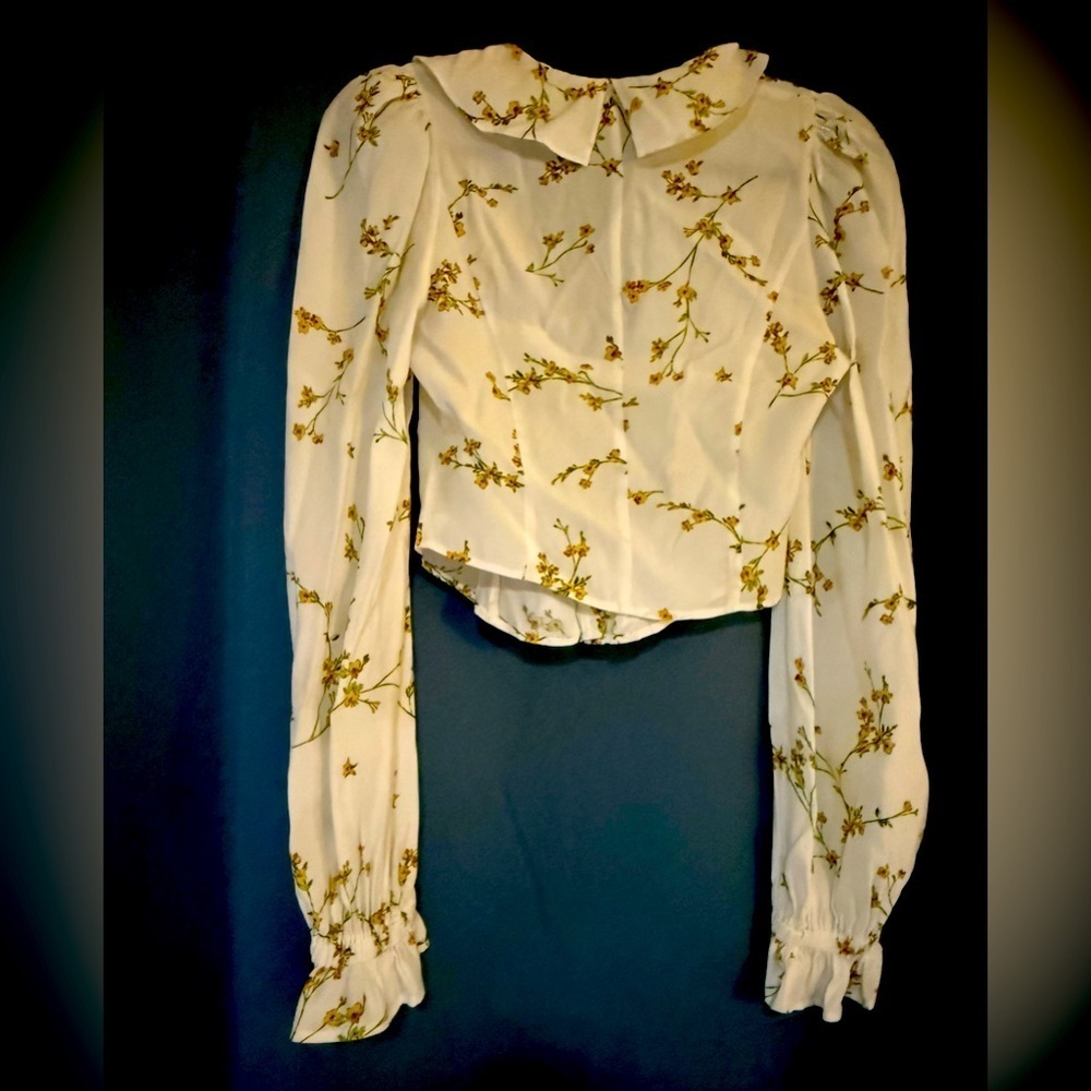 Divine Heritage Floral Print V-Neck Crop Top – NWOT – Size XS - Picture 4 of 4